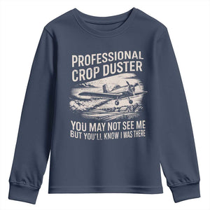 Funny Professional Crop Duster Fart Joke Dusting Airplane Youth Sweatshirt