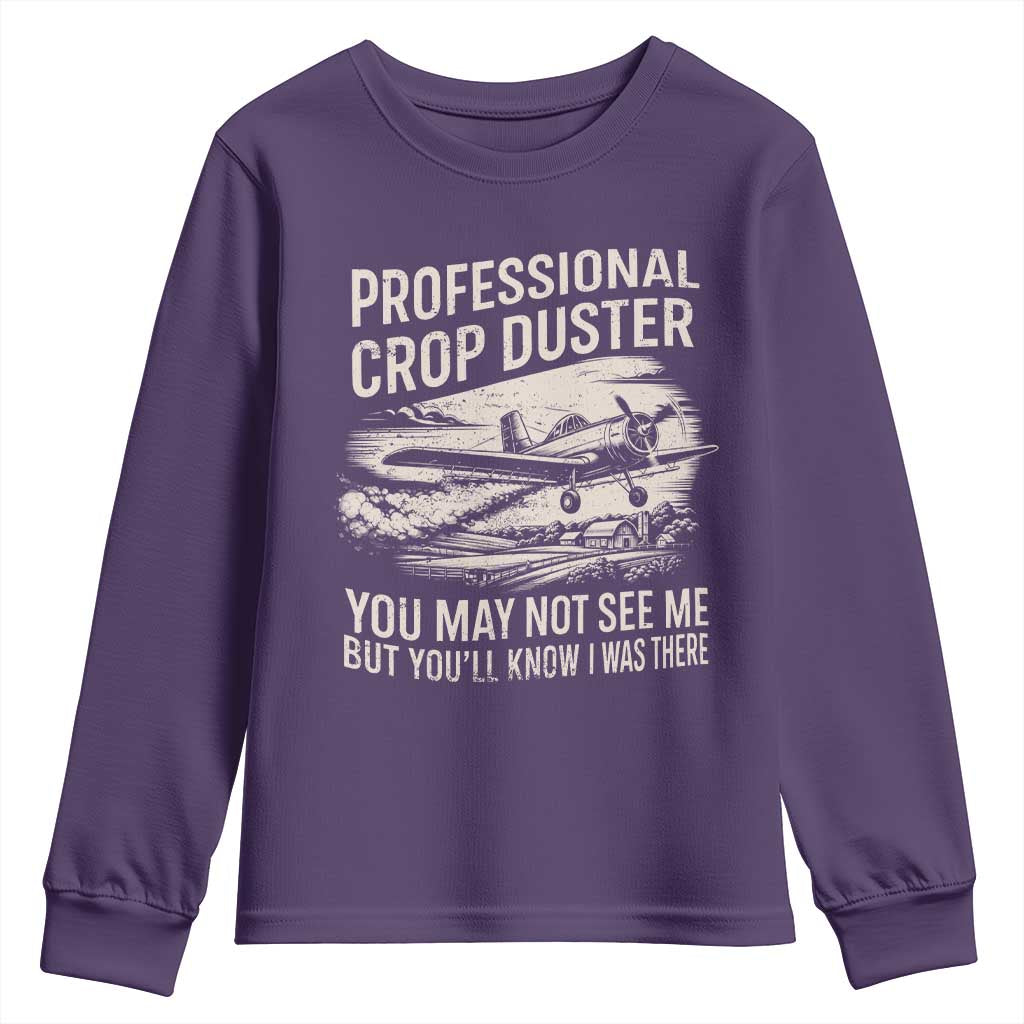 Funny Professional Crop Duster Fart Joke Dusting Airplane Youth Sweatshirt