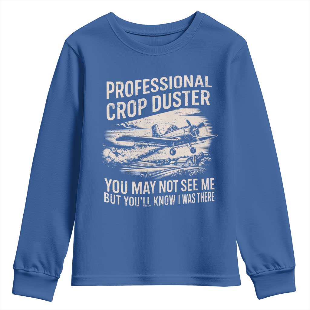 Funny Professional Crop Duster Fart Joke Dusting Airplane Youth Sweatshirt