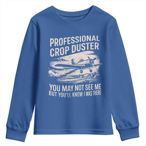 Funny Professional Crop Duster Fart Joke Dusting Airplane Youth Sweatshirt