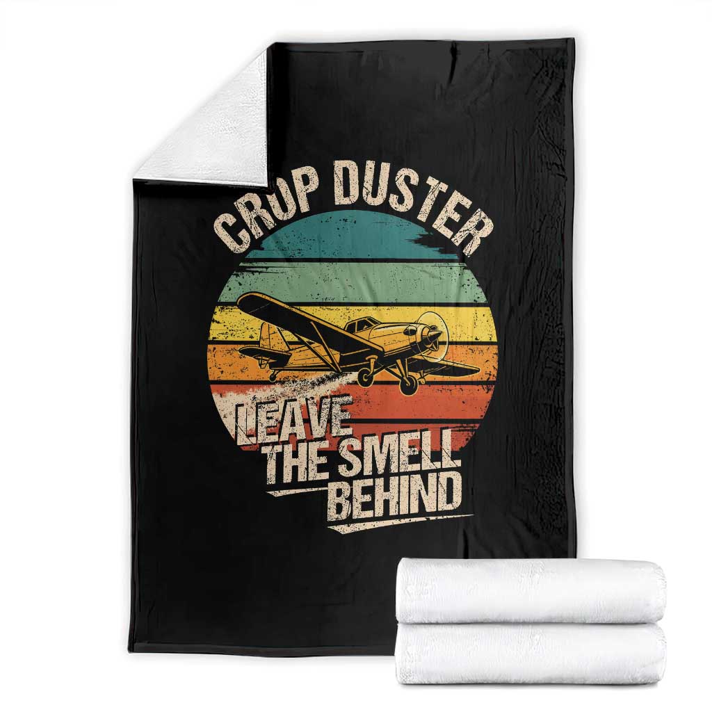 Crop Duster Leave The Smell Behind Throw Blanket Funny Plane Humor Fart Joke