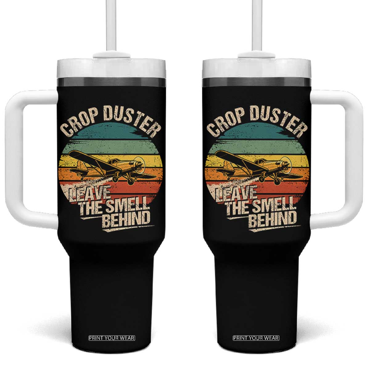 Crop Duster Leave The Smell Behind Tumbler With Handle Funny Plane Humor Fart Joke