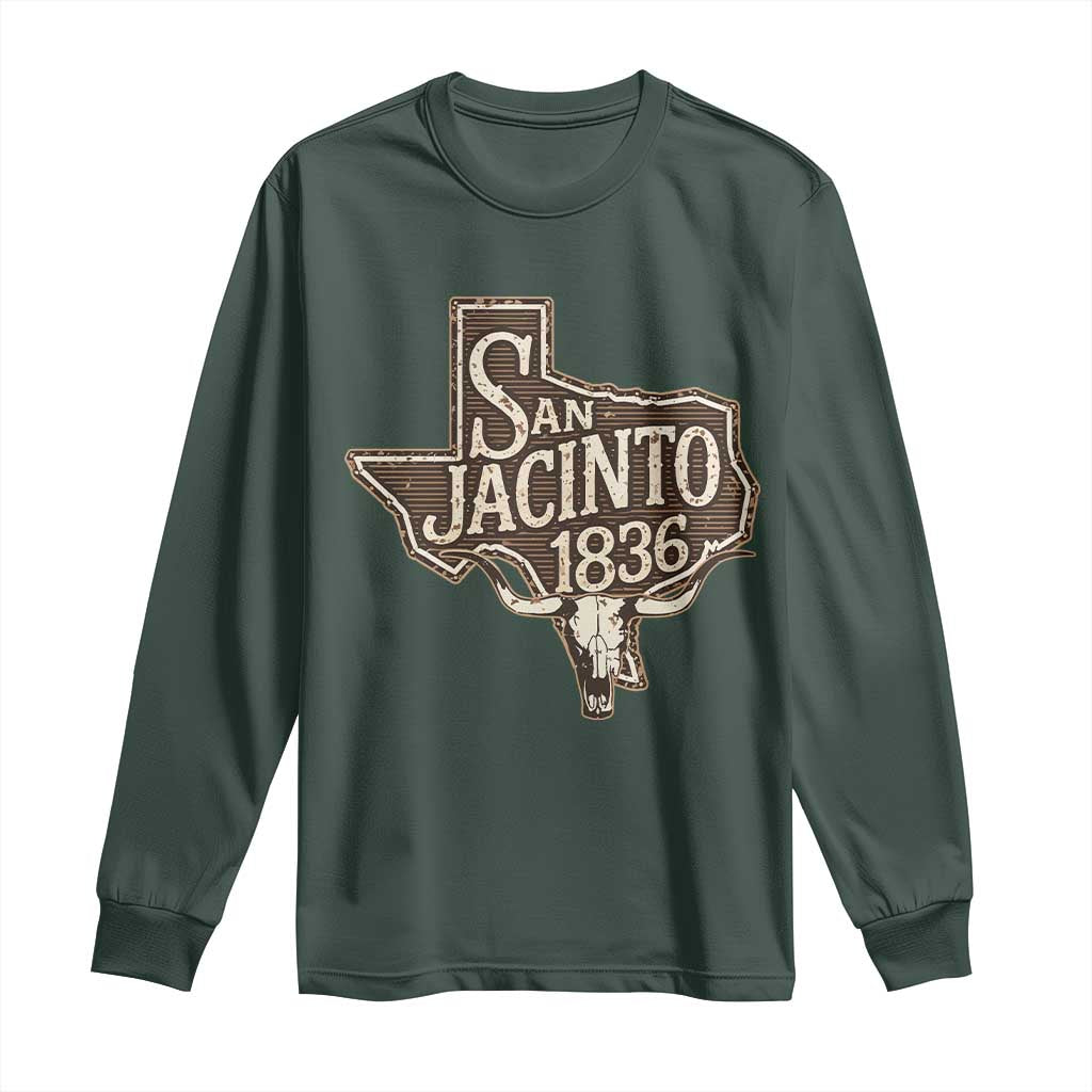 Battle of San Jacinto 1836 Texas History Independence Day Long Sleeve Shirt TS11 Dark Forest Green Print Your Wear