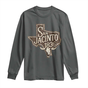 Battle of San Jacinto 1836 Texas History Independence Day Long Sleeve Shirt TS11 Dark Heather Print Your Wear