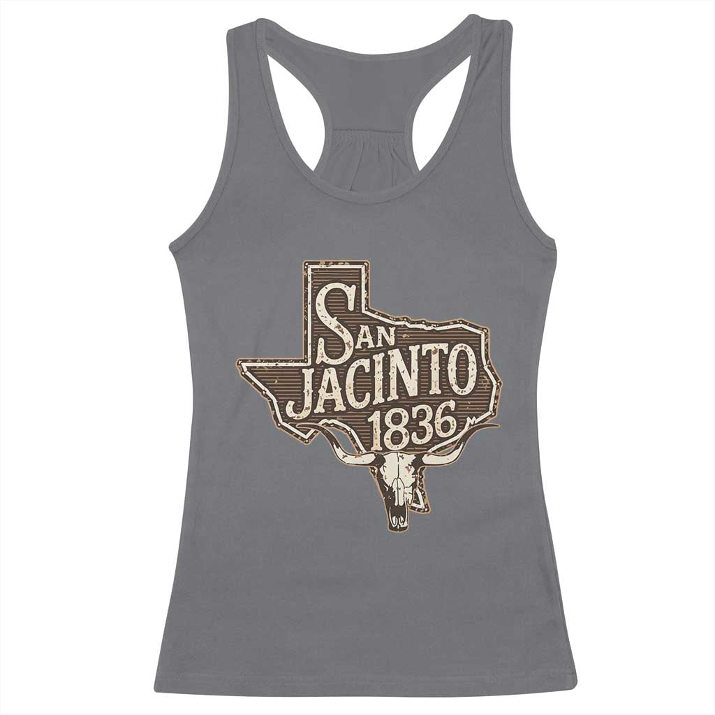 Battle of San Jacinto 1836 Texas History Independence Day Racerback Tank Top TS11 Charcoal Print Your Wear