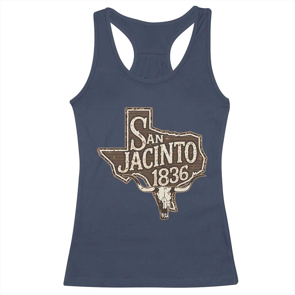 Battle of San Jacinto 1836 Texas History Independence Day Racerback Tank Top TS11 Navy Print Your Wear