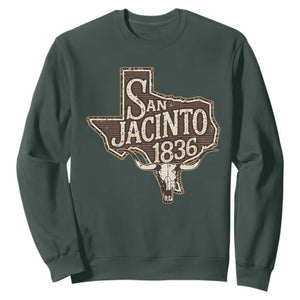 Battle of San Jacinto 1836 Texas History Independence Day Sweatshirt TS11 Dark Forest Green Print Your Wear