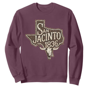 Battle of San Jacinto 1836 Texas History Independence Day Sweatshirt TS11 Maroon Print Your Wear