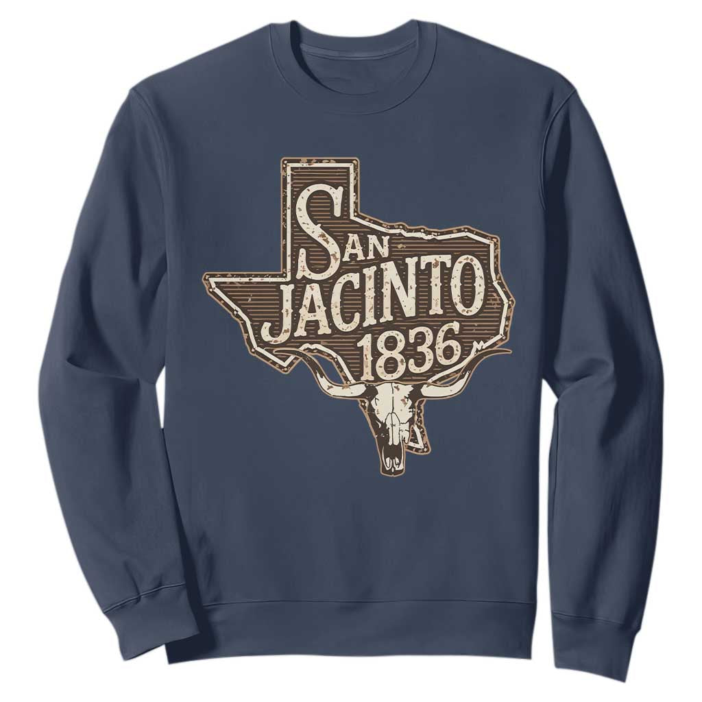 Battle of San Jacinto 1836 Texas History Independence Day Sweatshirt TS11 Navy Print Your Wear