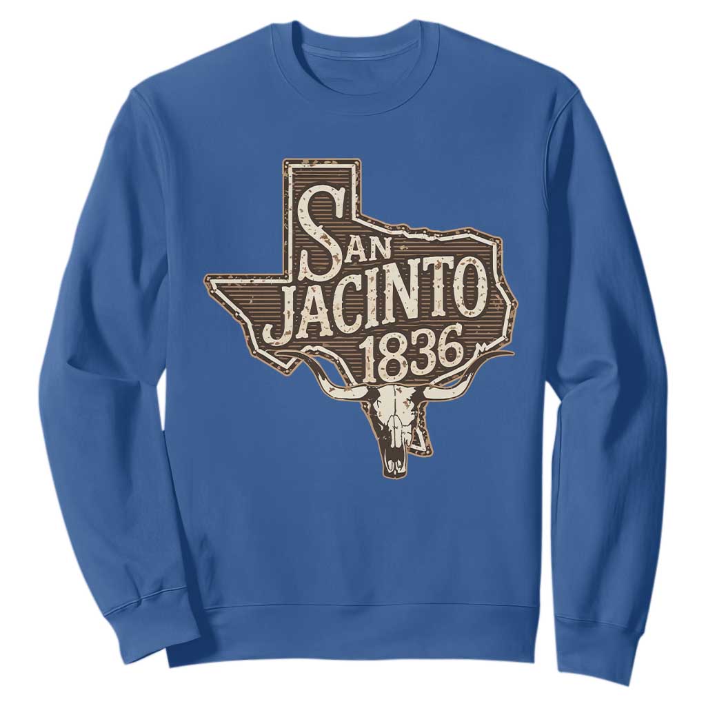Battle of San Jacinto 1836 Texas History Independence Day Sweatshirt TS11 Royal Blue Print Your Wear