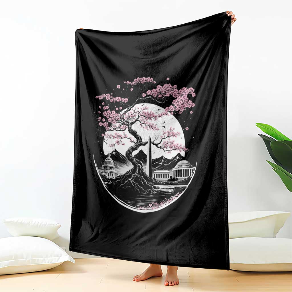 Washington DC Cherry Blossoms Monuments Memorials Japanese Style Throw Blanket TS11 Print Your Wear