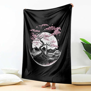 Washington DC Cherry Blossoms Monuments Memorials Japanese Style Throw Blanket TS11 Print Your Wear