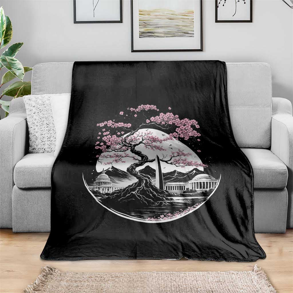 Washington DC Cherry Blossoms Monuments Memorials Japanese Style Throw Blanket TS11 Print Your Wear