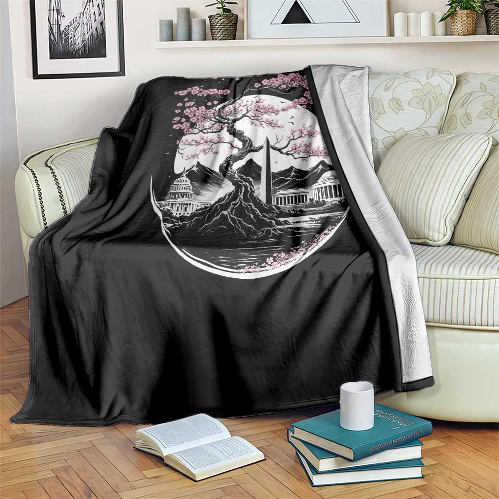 Washington DC Cherry Blossoms Monuments Memorials Japanese Style Throw Blanket TS11 Print Your Wear