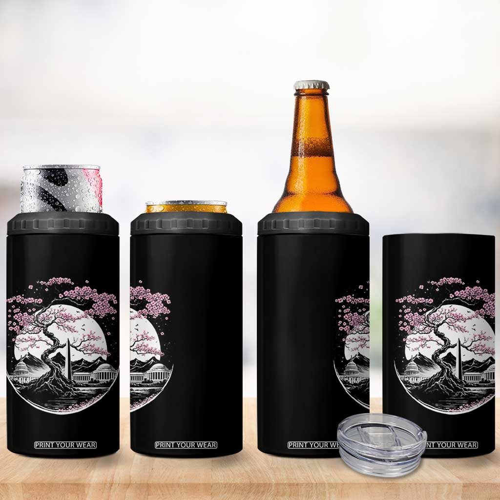 Washington DC Cherry Blossoms Monuments Memorials Japanese Style 4 in 1 Can Cooler Tumbler TS11 Print Your Wear