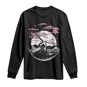 Washington DC Cherry Blossoms Monuments Memorials Japanese Style Long Sleeve Shirt TS11 Black Print Your Wear