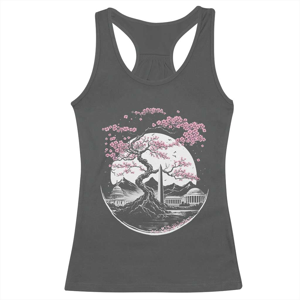 Washington DC Cherry Blossoms Monuments Memorials Japanese Style Racerback Tank Top TS11 Dark Heather Print Your Wear