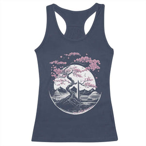 Washington DC Cherry Blossoms Monuments Memorials Japanese Style Racerback Tank Top TS11 Navy Print Your Wear