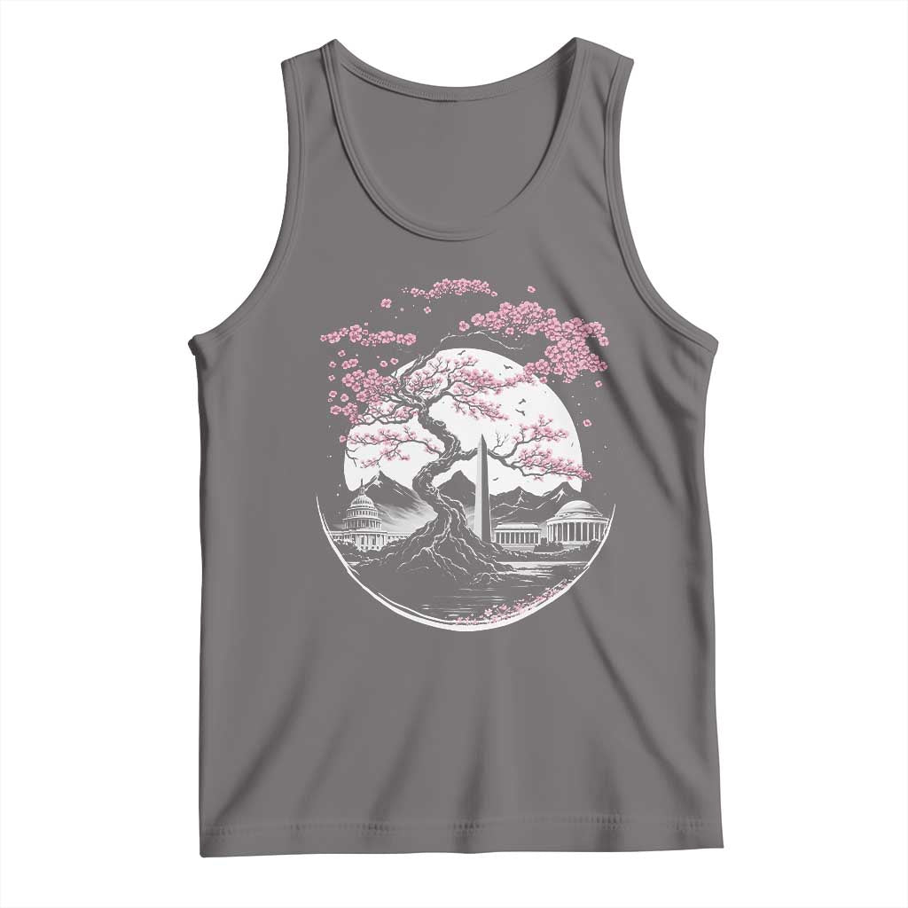 Washington DC Cherry Blossoms Monuments Memorials Japanese Style Tank Top TS11 Deep Heather Print Your Wear