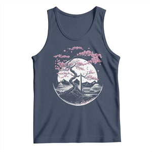 Washington DC Cherry Blossoms Monuments Memorials Japanese Style Tank Top TS11 Navy Print Your Wear