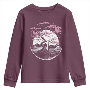 Washington DC Cherry Blossoms Monuments Memorials Japanese Style Youth Sweatshirt TS11 Maroon Print Your Wear