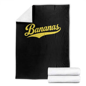Bananas Retro Throwback Baseball Sport Lover Throw Blanket TS11 Black Print Your Wear