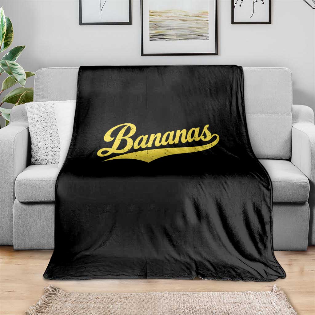 Bananas Retro Throwback Baseball Sport Lover Throw Blanket TS11 Print Your Wear