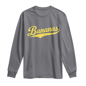 Bananas Retro Throwback Baseball Sport Lover Long Sleeve Shirt TS11 Charcoal Print Your Wear