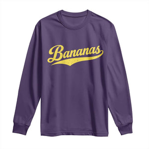 Bananas Retro Throwback Baseball Sport Lover Long Sleeve Shirt TS11 Purple Print Your Wear