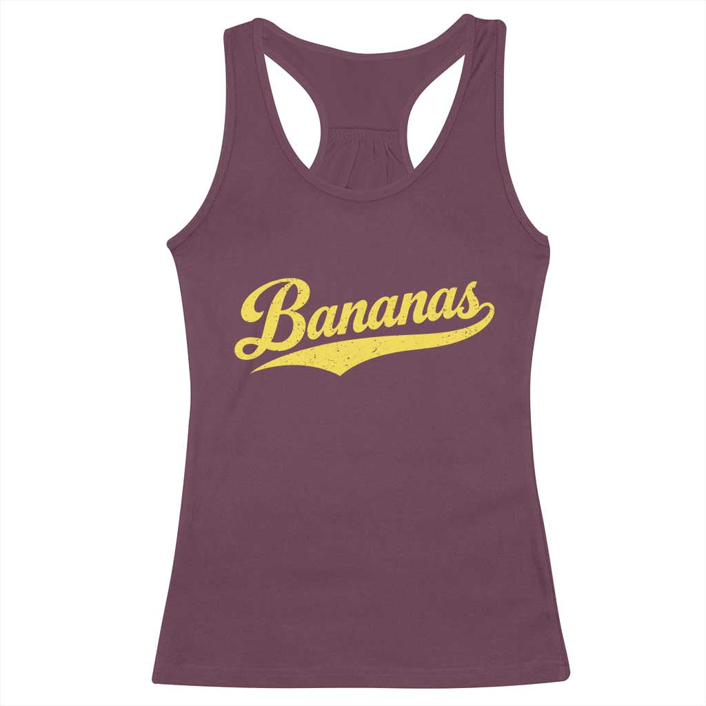 Bananas Retro Throwback Baseball Sport Lover Racerback Tank Top TS11 Maroon Print Your Wear