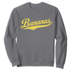 Bananas Retro Throwback Baseball Sport Lover Sweatshirt TS11 Charcoal Print Your Wear