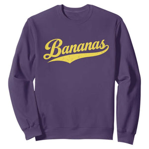 Bananas Retro Throwback Baseball Sport Lover Sweatshirt TS11 Purple Print Your Wear