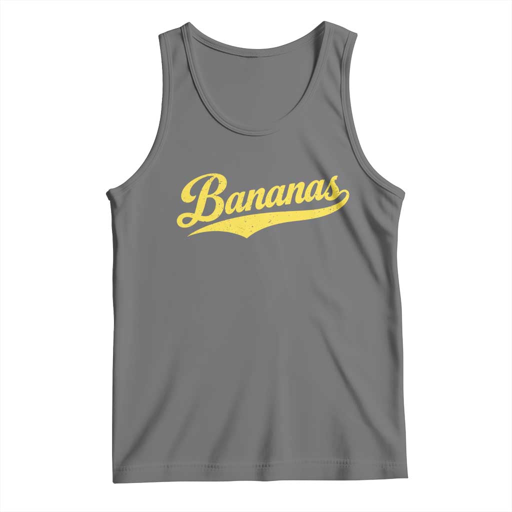 Bananas Retro Throwback Baseball Sport Lover Tank Top TS11 Black Heather Print Your Wear