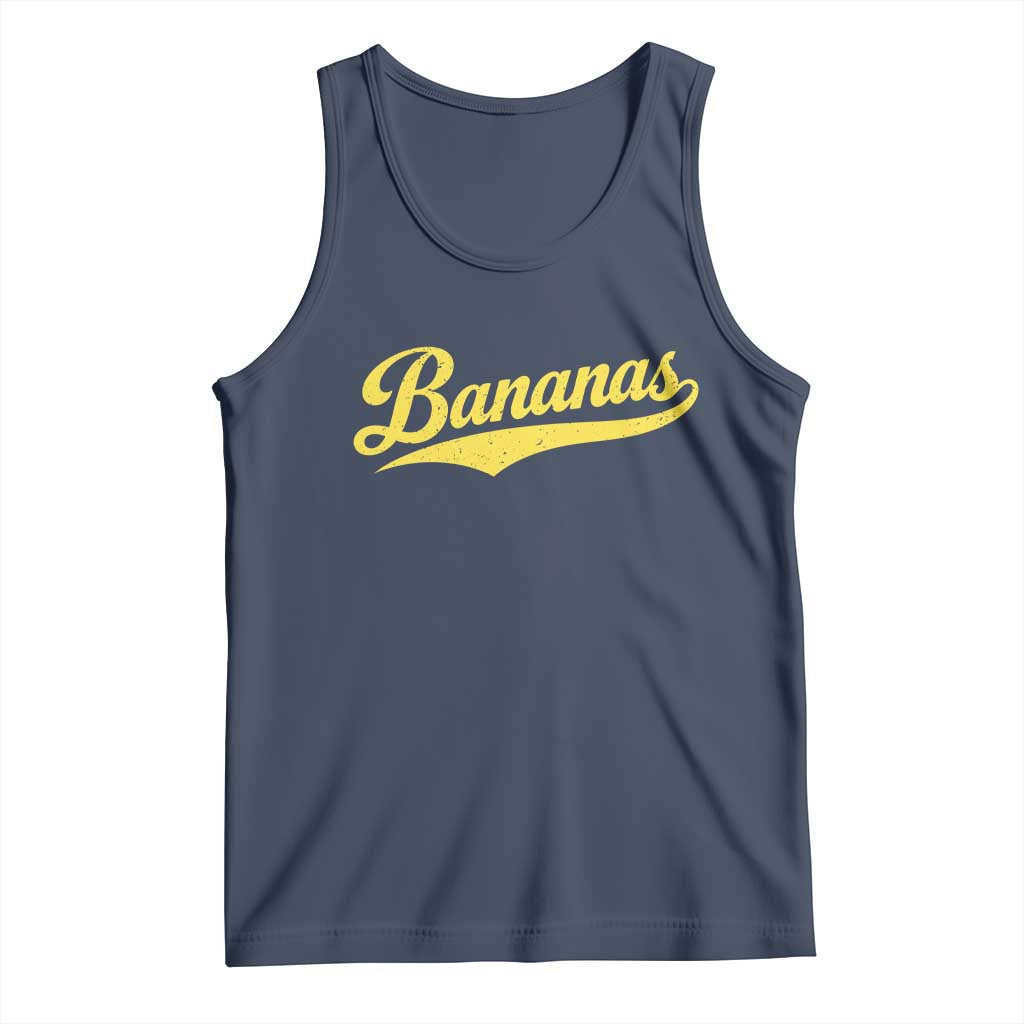 Bananas Retro Throwback Baseball Sport Lover Tank Top TS11 Navy Print Your Wear
