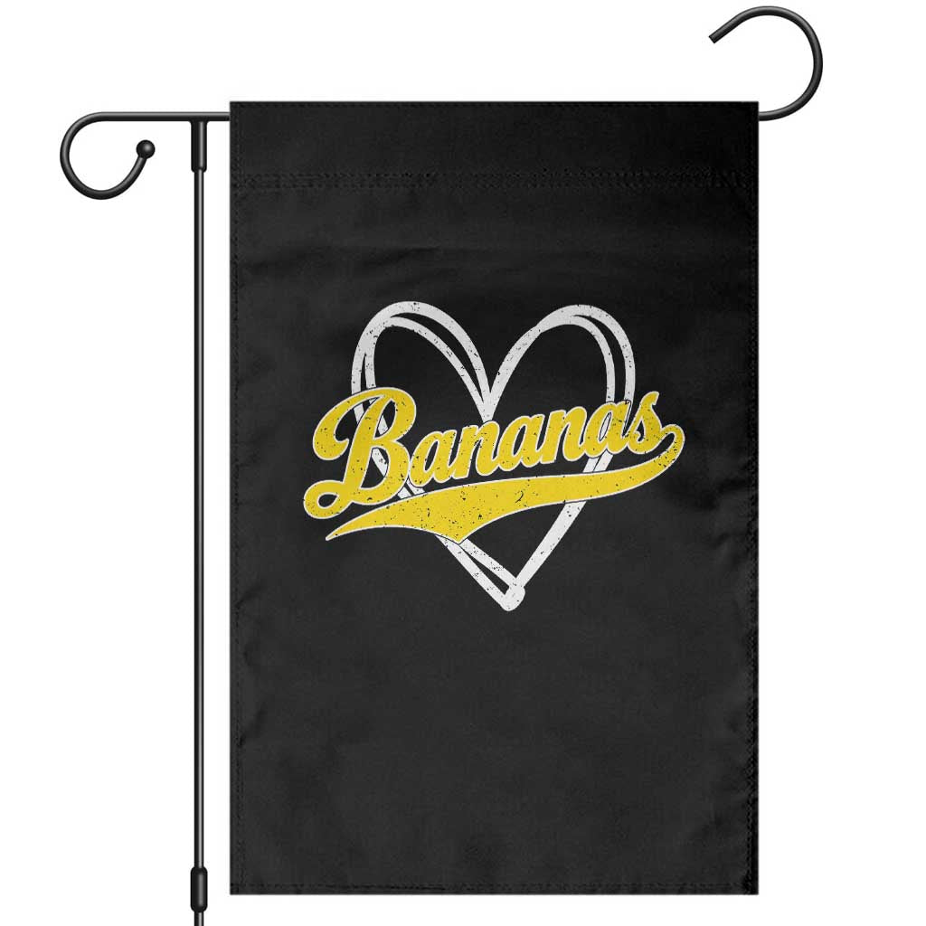 Bananas Vintage Heart Baseball Fan Game Day Garden Flag TS11 Black Print Your Wear