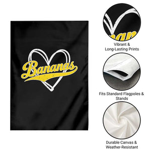 Bananas Vintage Heart Baseball Fan Game Day Garden Flag TS11 Print Your Wear