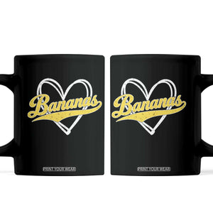 Bananas Vintage Heart Baseball Fan Game Day Coffee Mug TS11 Black Print Your Wear