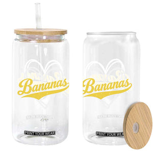 Bananas Vintage Heart Baseball Fan Game Day Glass Can TS11 Print Your Wear
