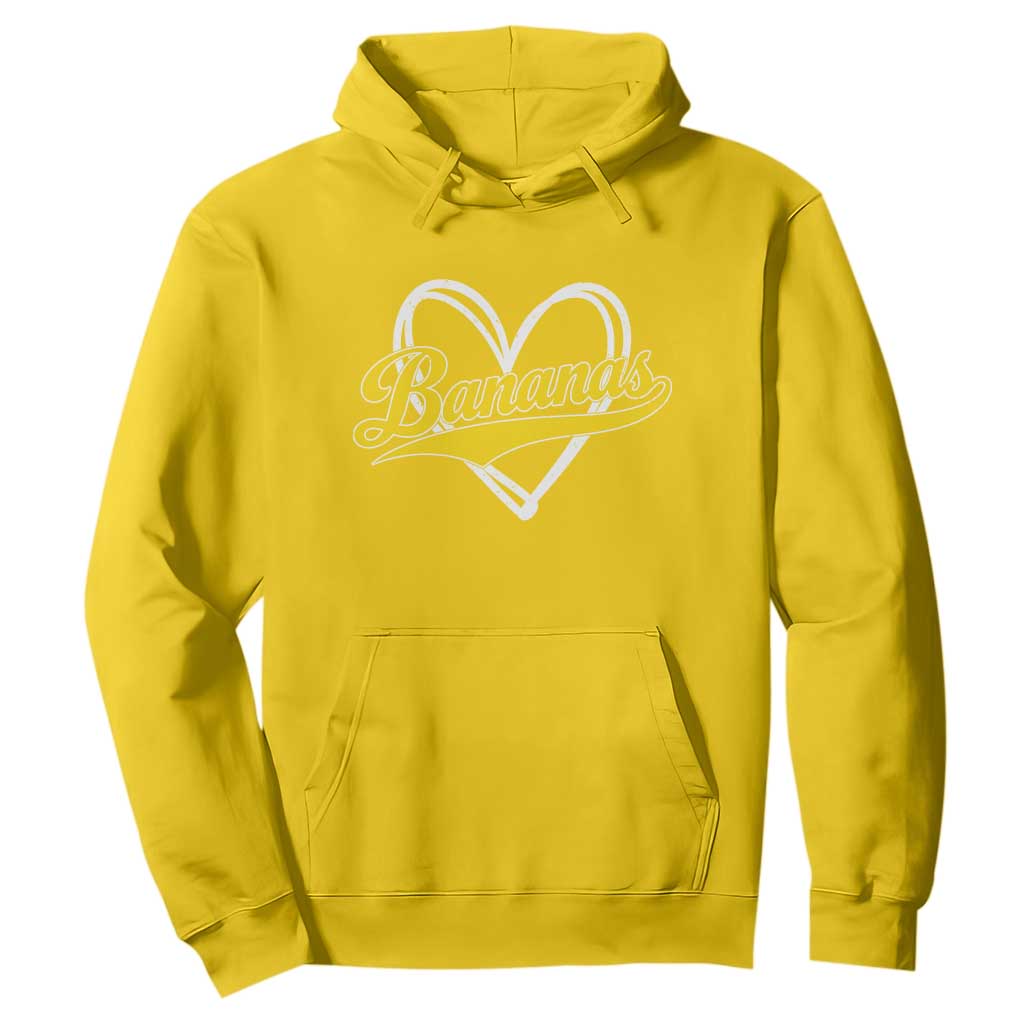 Bananas Vintage Heart Baseball Fan Game Day Hoodie TS11 Daisy Print Your Wear