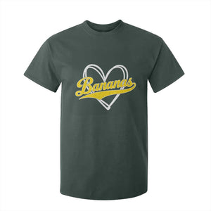 Bananas Vintage Heart Baseball Fan Game Day T Shirt For Kid TS11 Dark Forest Green Print Your Wear