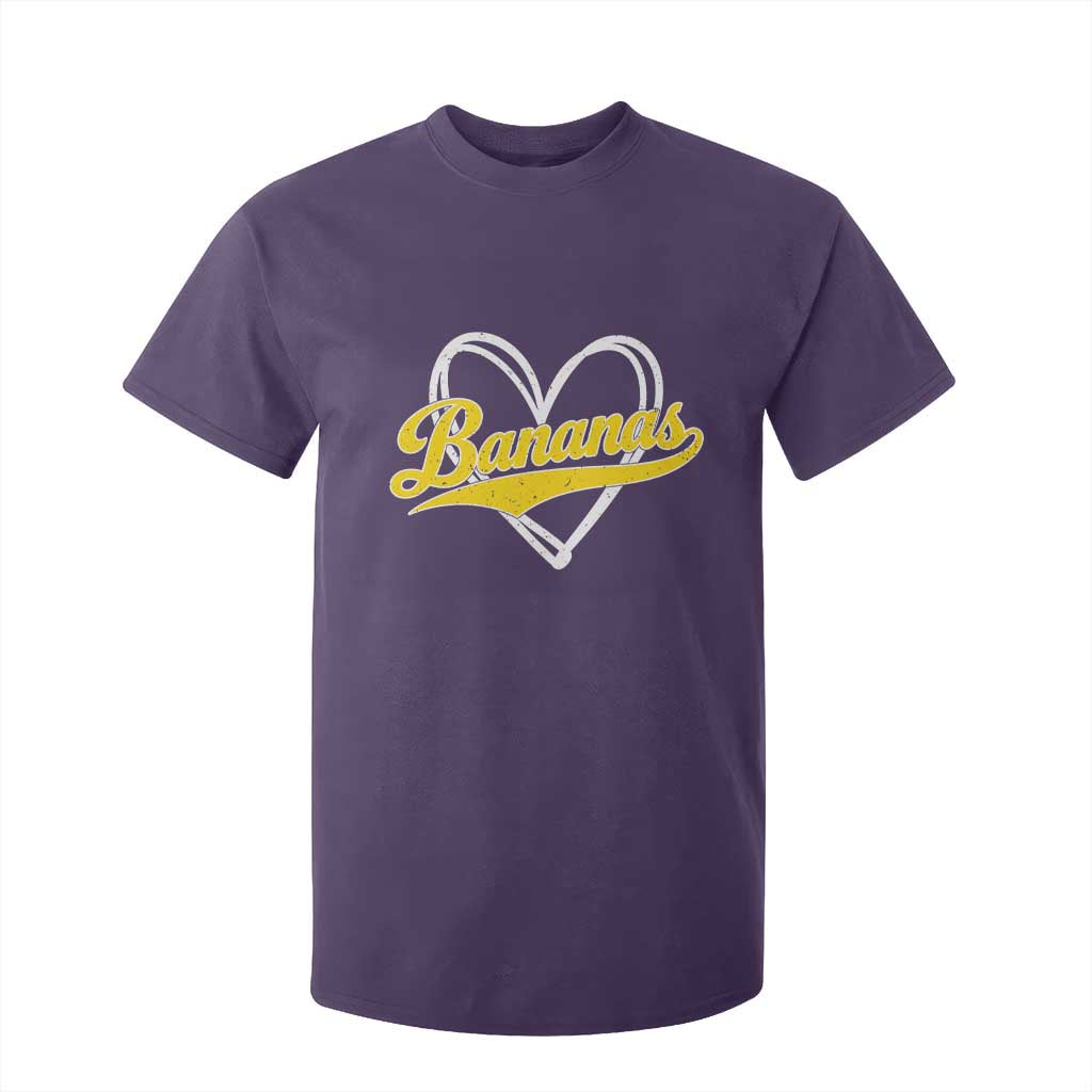 Bananas Vintage Heart Baseball Fan Game Day T Shirt For Kid TS11 Purple Print Your Wear