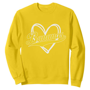 Bananas Vintage Heart Baseball Fan Game Day Sweatshirt TS11 Daisy Print Your Wear