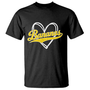 Bananas Vintage Heart Baseball Fan Game Day T Shirt TS11 Black Print Your Wear