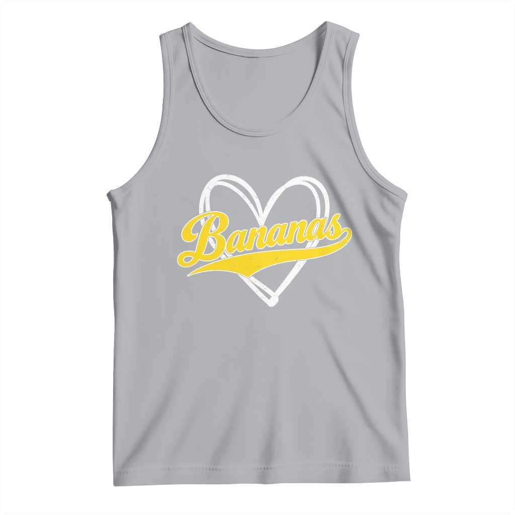 Bananas Vintage Heart Baseball Fan Game Day Tank Top TS11 Athletic Heather Print Your Wear