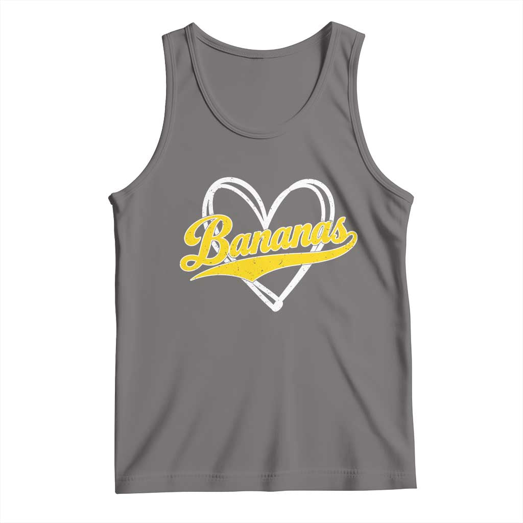 Bananas Vintage Heart Baseball Fan Game Day Tank Top TS11 Deep Heather Print Your Wear