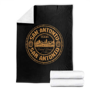 San Antonio Texas TX Vintage Souvenir Texan Pride Throw Blanket TS11 Black Print Your Wear