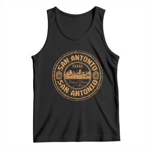 San Antonio Texas TX Vintage Souvenir Texan Pride Tank Top TS11 Black Print Your Wear