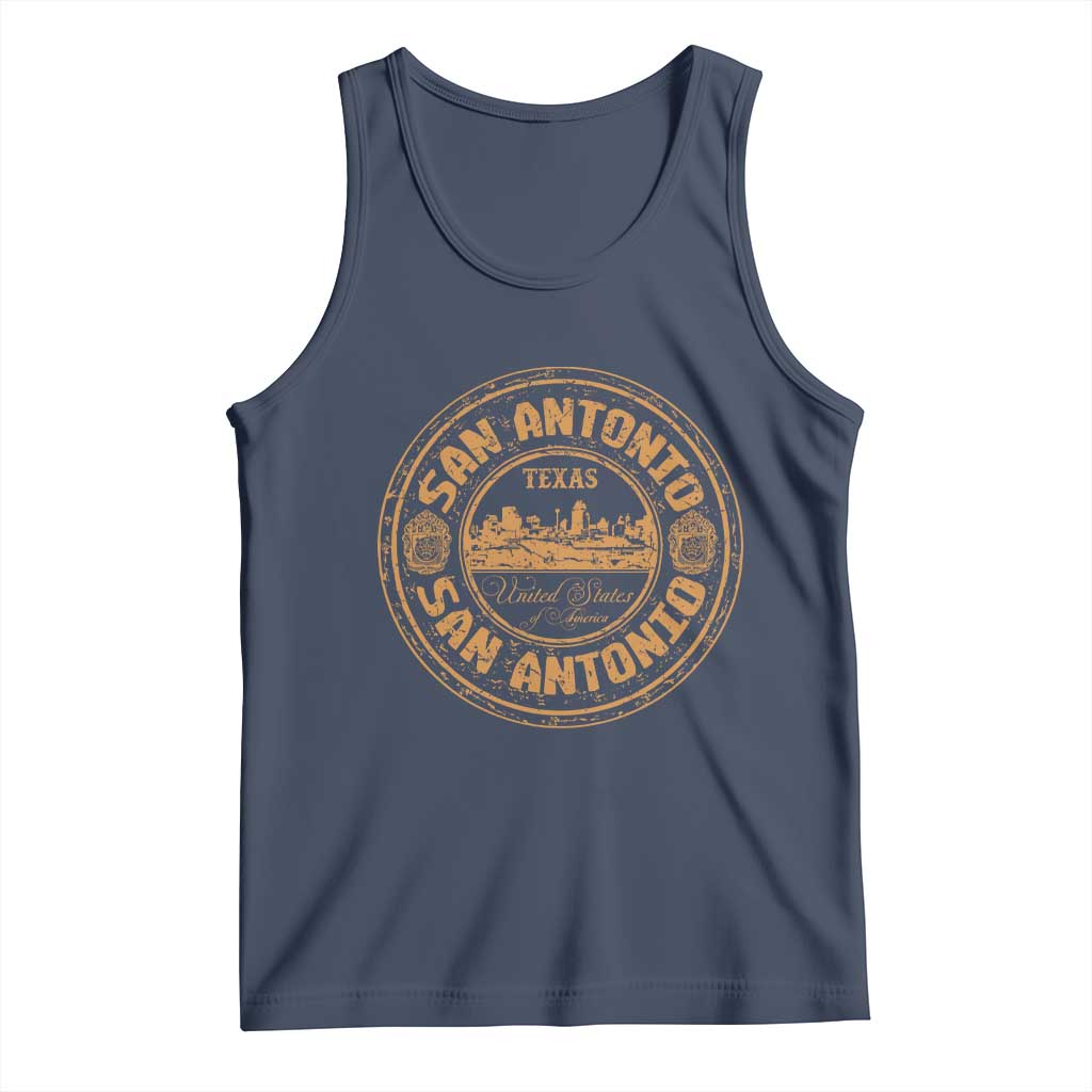 San Antonio Texas TX Vintage Souvenir Texan Pride Tank Top TS11 Navy Print Your Wear