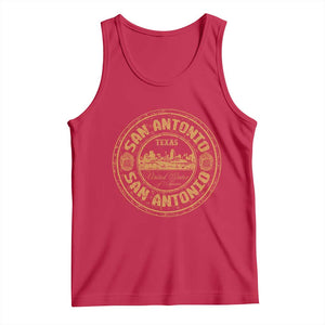 San Antonio Texas TX Vintage Souvenir Texan Pride Tank Top TS11 Red Print Your Wear