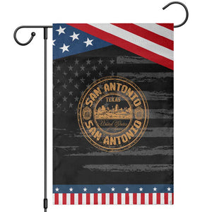 San Antonio Texas TX Vintage Souvenir Texan Pride Patriotic Garden Flag TS11 Distressed Black Blue Print Your Wear